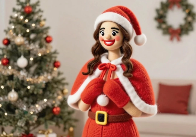 foto navideña con efecto tejido