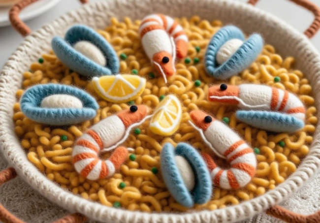 foto de comida con efecto amigurumi