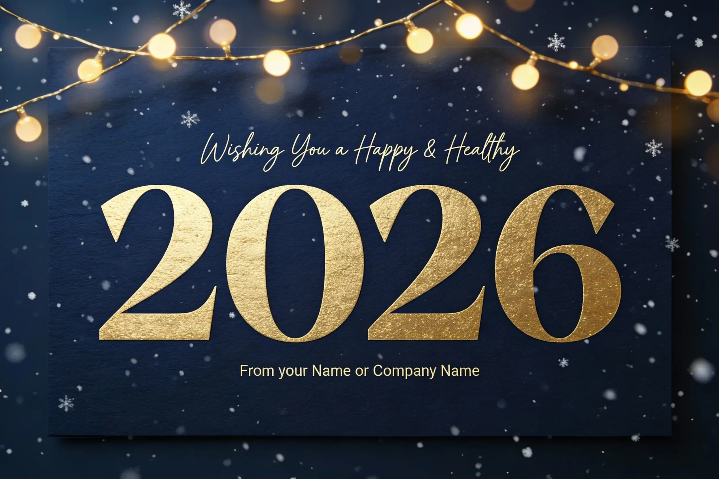 Champagne Toast New Year Greeting Card With Black and Gold Luxury Style