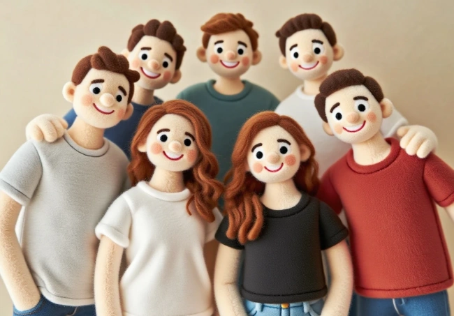 Fotos grupales con efecto tejido