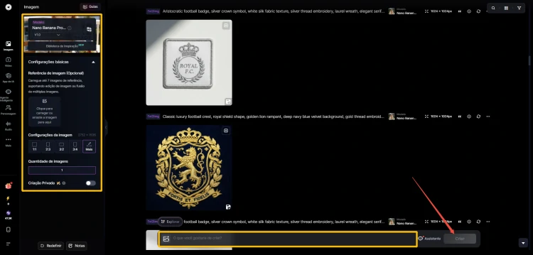 interface de gerador de imagem do SeaArt AI