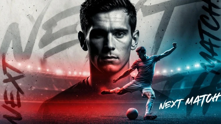 flyer de futebol dupla exposição jogador em ação