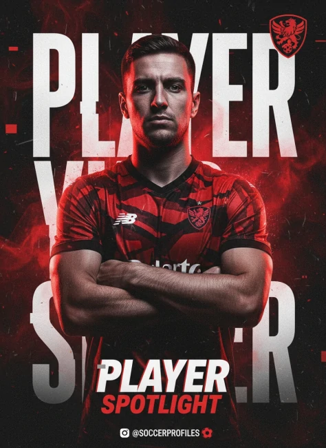 destaque do jogador flyer futebol nome vertical