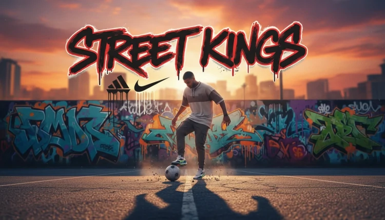 cartaz futebol streetwear com graffiti urbano