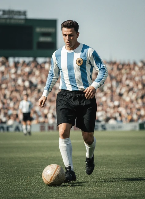 uniforme clássico de futebol listrado azul e branco