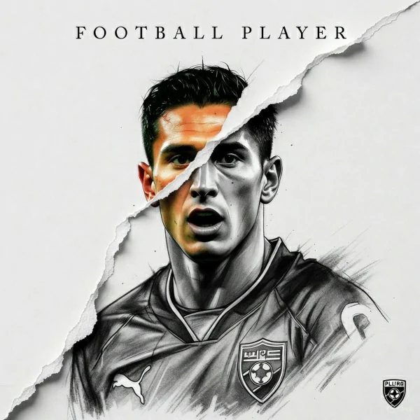 poster futebol mídia mista foto e desenho