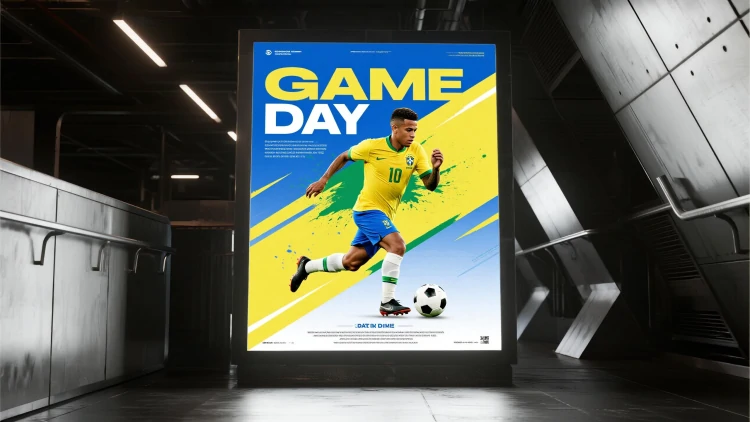 flyer de jogador de futebol profissional estilo showcase