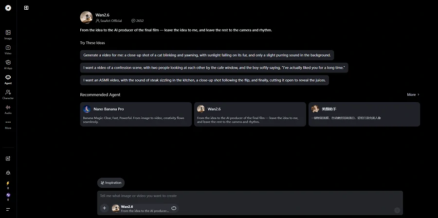 AI agent chatting interface