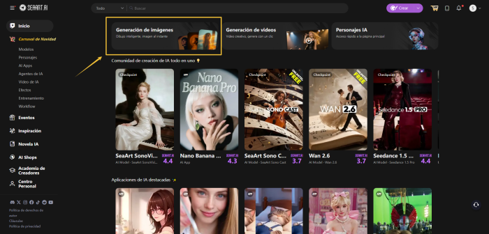 Accede a la función de generación de imágenes