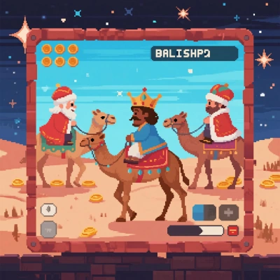 Videojuego retro de reyes magos