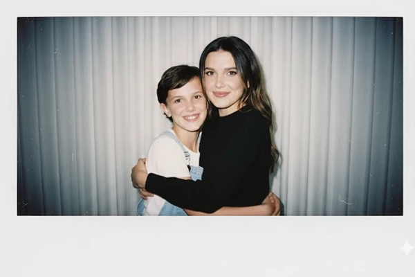 pose de abrazo polaroid