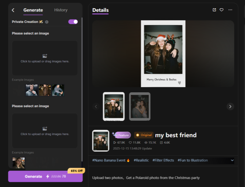  polaroid photo generator