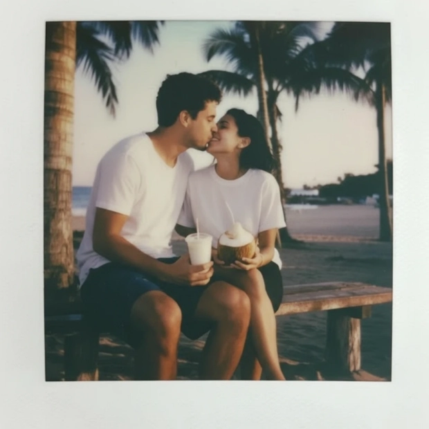 foto polaroid gemini de casal