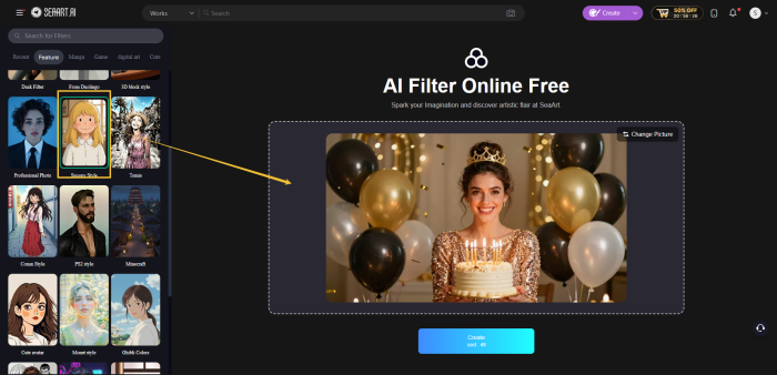 apply an AI anime filter to a photo