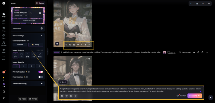 apply the preset prompt in SeaArt's anime AI art generator