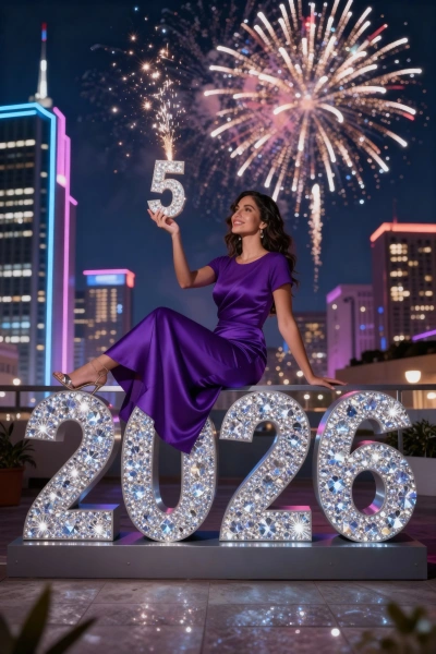 Festive photo saying goodbye to 2025