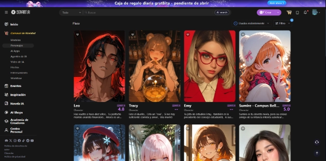 Chat de personajes en SeaArt AI