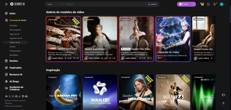 Primeiro passo para animar imagem com IA no SeaArt