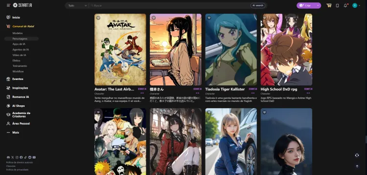 Melhores chatbots de personagens de IA 1: Cyberpub do SeaArt AI