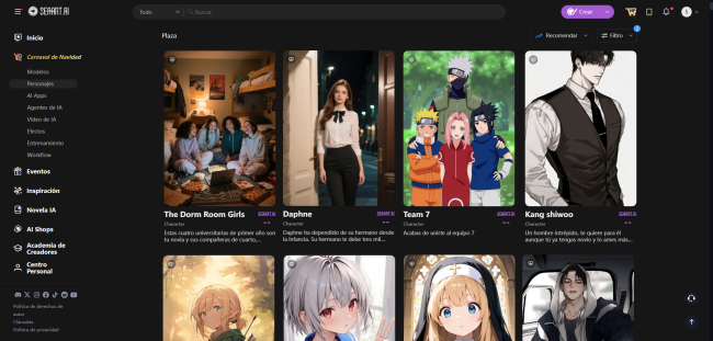 Página de inicio de SeaArt AI Cyberpub