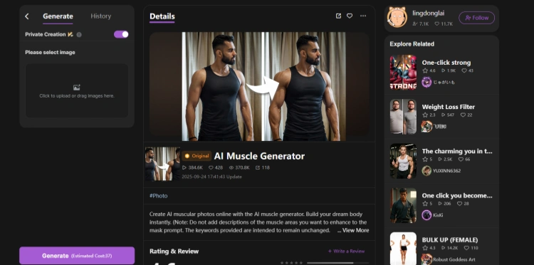 Ein KI-Bodybuilding-Foto mit SeaArt AI erstellen