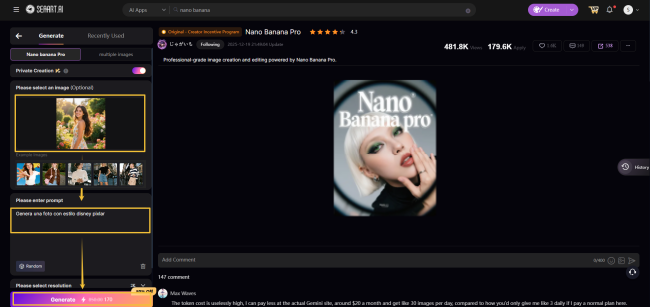 Crear fotos de caricatura con Nano Banana Pro