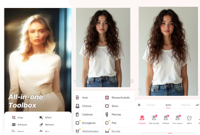 Editor de remodelación corporal y retoque facial para mujeres - Perfect Me