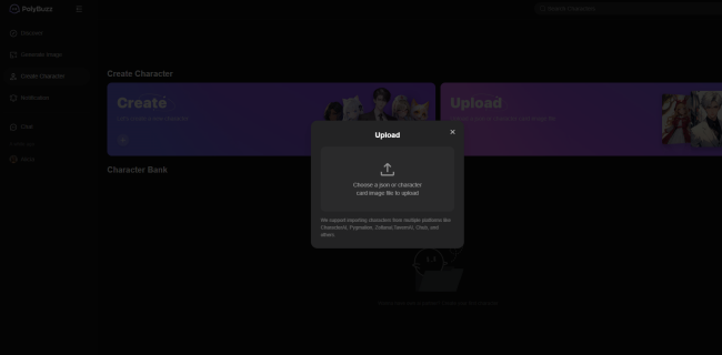 Importa tarjetas de personajes a Polybuzz