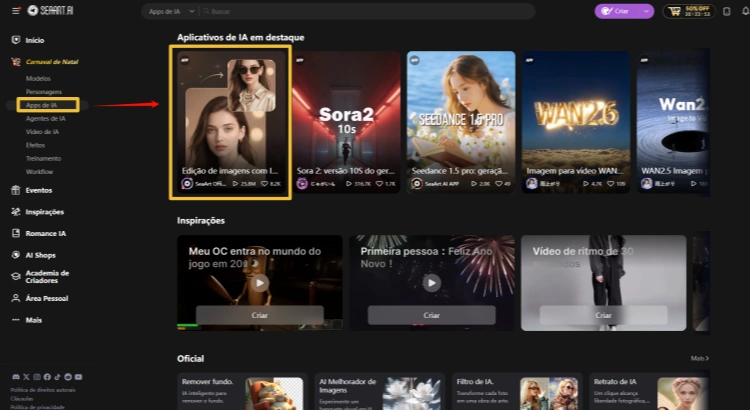 Entre no recurso de geração de imagens