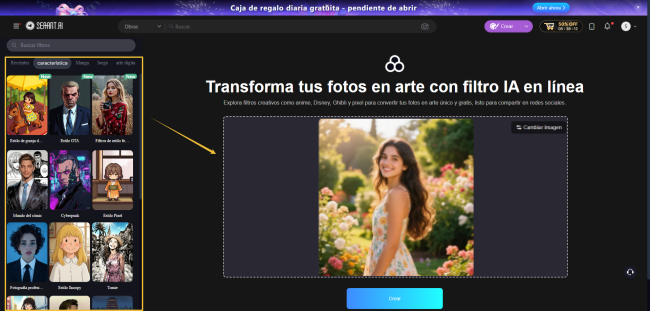 Haz una caricatura de foto con filtro de SeaArt AI