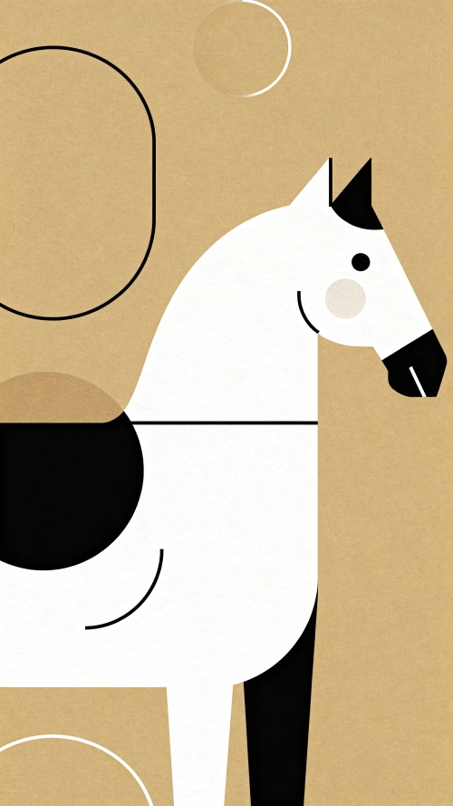 おしゃれな北欧風午年イラスト