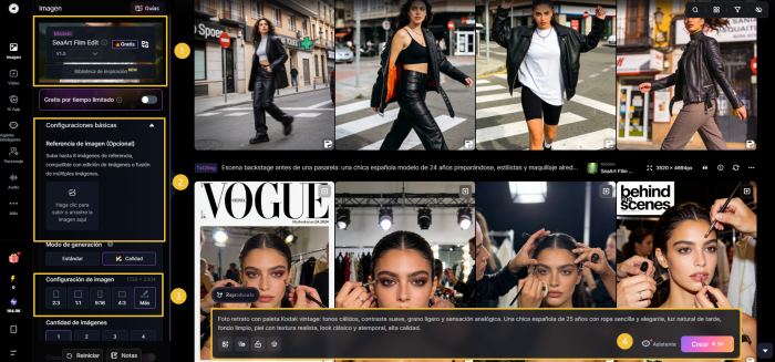 Introduce el prompt y haz clic en generar