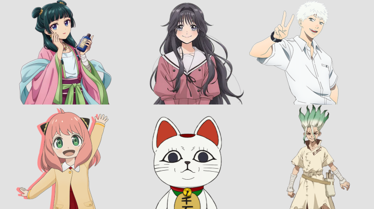 2025年人気アニメランキングに入ったアニメのキャラたち