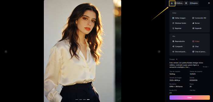 Descarga la foto de chica generada por IA