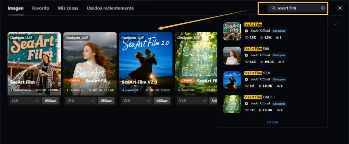 Selecciona el modelo adecudo de SeaArt AI