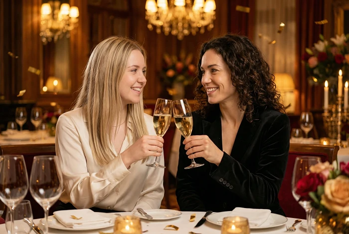 AI Champagne Toast Moment