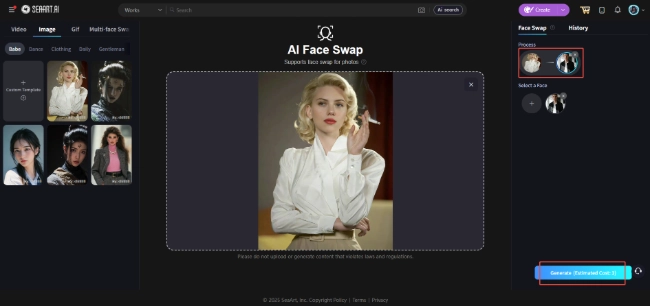 AI Face Swap on SeaArt AI