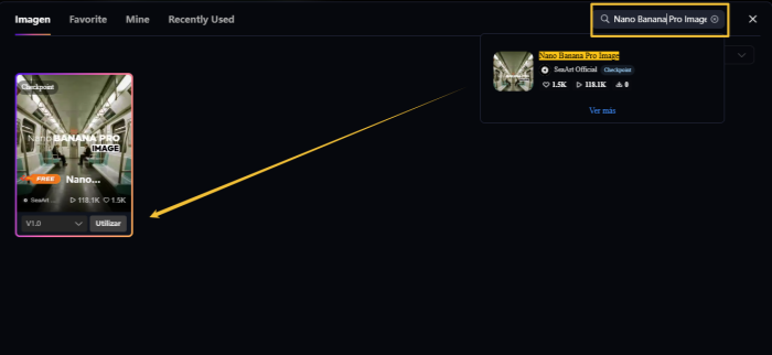 Seleccionar el modelo Nano Banana Pro