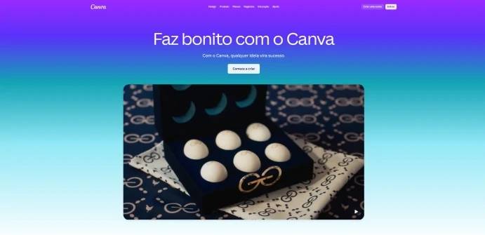 Página Inicial do Canva