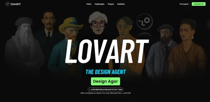 Página Inicial do Lovart AI