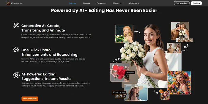 PhotoDirector app downloading page
