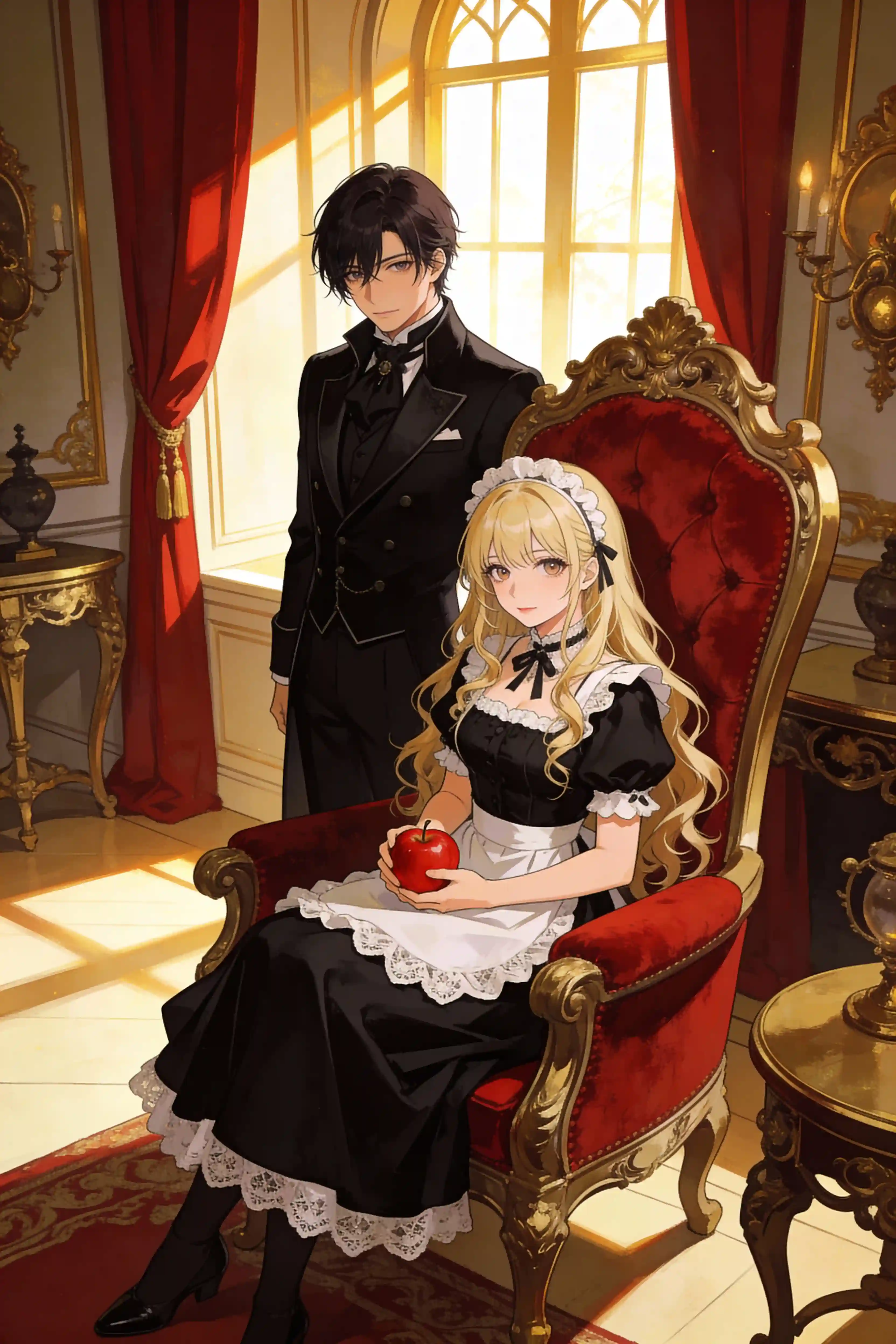 Couple Anime Gothique Victorien Exemple d'Art IA