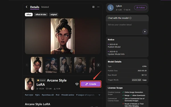 Create with an AI model of Gaming Avatar