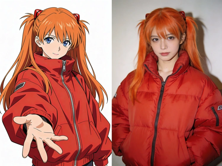 Cartoon anime character to real life