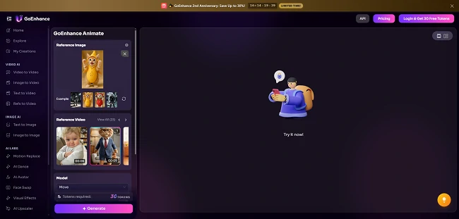 Generador de baile IA - GoEnhanceAI