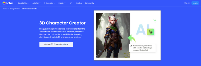 Fotor 3D Character Creator