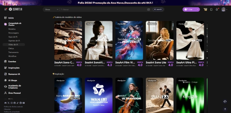 modelos de vídeo do SeaArt AI