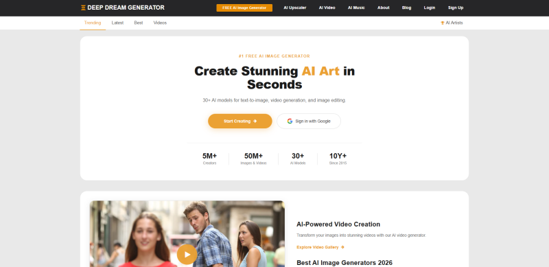 Steps to create AI images with Deep Dream Generator