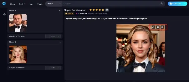 merge celebrities' photos to create a face morph image