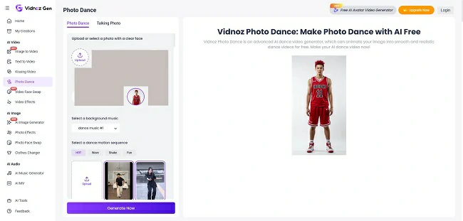 Vidnoz ai dance generator